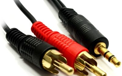 3.5mm (M) Stereo Jack to 2 x RCA Plug (M + M) 2m Black OEM Cable