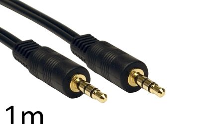 3.5mm (M) Stereo Plug to 3.5mm (M) Stereo Plug 1m Black OEM Cable