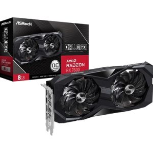 ASRock AMD Radeon RX7600 Challenger 8GB Graphics Card, GGDR6, 3x DisplayPort, 1x HDMI, Dual Fan, Ultra-fit Heatpipe, Metal Backplate, 0dB Silent Cooling