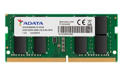 Adata Premier AD4S26668G19-SGN 8GB SODIMM System Memory DDR4, 2666MHz, 1 x 8GB